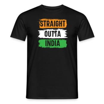 Straight Outta Indien Happy Republic Day Indian - Männer T-Shirt - Schwarz - Vorne - AI Model Male 178 light (178cm)