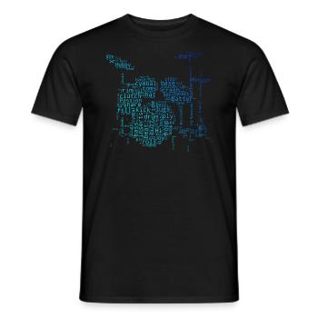 Tambour féminin - T-shirt homme - noir - Devant - AI Model Male 178 light (178cm)
