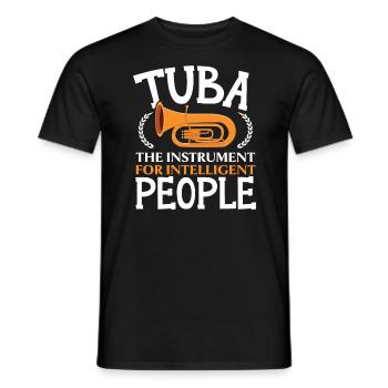 Tuba L’instrument pour les personnes intelligentes - T-shirt homme - noir - Devant - AI Model Male 178 light (178cm)