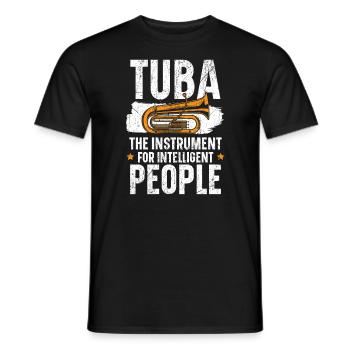 Tuba L’instrument pour les personnes intelligentes - T-shirt homme - noir - Devant - AI Model Male 178 light (178cm)