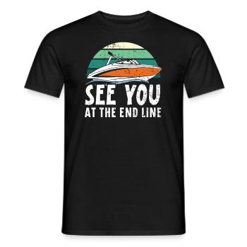 Rendez-vous à la course de bateaux de course de dragster de la ligne d’arrivée - T-shirt homme - noir - Devant - AI Model Male 178 light (178cm)