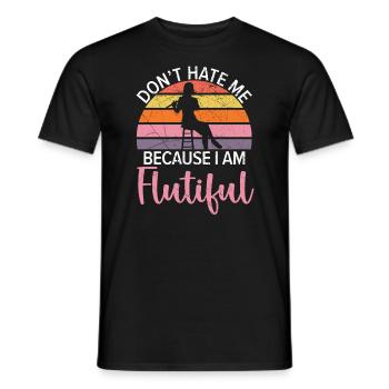 Hasse mich nicht, weil ich ein flötenhafter Flötenspieler bin - Männer T-Shirt - Schwarz - Vorne - AI Model Male 178 light (178cm)