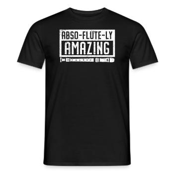 Abso-flute-ly Amazing Flute Player Musician - Men's T-Shirt - black - Front - AI Model Male 178 light (178cm)