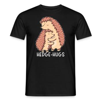 Hedge-hugs Hedgehog Lover Hedgie Wildlife Animal - Men's T-Shirt - black - Front - AI Model Male 178 light (178cm)