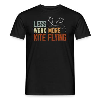 Less Work More Kite Flying Lover Kite Maker - Men's T-Shirt - black - Front - AI Model Male 178 light (178cm)
