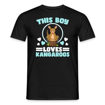 This Boy Loves Kangaroos Wildlife Animal Australia - Men's T-Shirt - black - Front - AI Model Male 178 light (178cm)