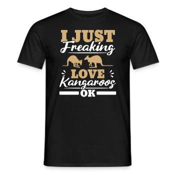 I Just Freaking Love Kängurus Ok Wildlife Tier - Männer T-Shirt - Schwarz - Vorne - AI Model Male 178 light (178cm)
