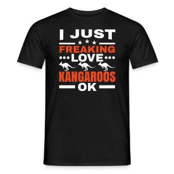 I Just Freaking Love Kängurus Ok Wildlife Tier - Männer T-Shirt - Schwarz - Vorne - AI Model Male 178 light (178cm)