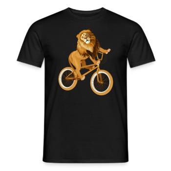 Lion Whisperer Safari Wildlife Animal Bike Lover - T-shirt homme - noir - Devant - AI Model Male 178 light (178cm)