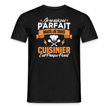 Je ne suis pas parfait mais je suis cuisinier - T-shirt homme - noir - Devant - AI Model Male 178 light (178cm)