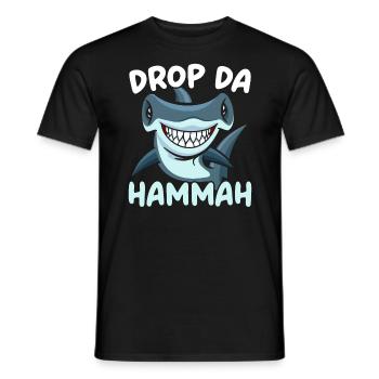 Drop Da Hammah Requin-marteau Requin Biologie marine - T-shirt homme - noir - Devant - AI Model Male 178 light (178cm)