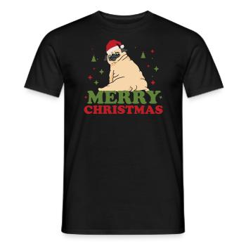 Merry Christmas - Dog Christmas Gift funny - Men's T-Shirt - black - Front - AI Model Male 178 light (178cm)