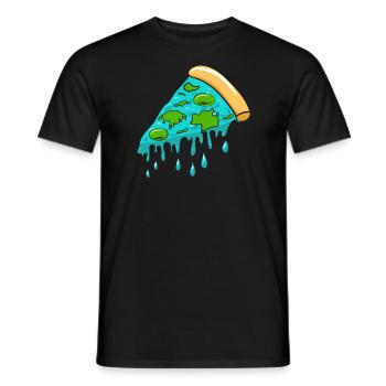 Flat Earth Society Flat Earther Pizza Lover - T-shirt homme - noir - Devant - AI Model Male 178 light (178cm)