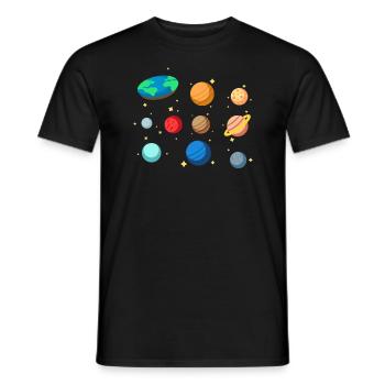 Flat Earth Society Théorie du complot Flat Earther - T-shirt homme - noir - Devant - AI Model Male 178 light (178cm)