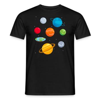 Flat Earth Society Théorie du complot Flat Earther - T-shirt homme - noir - Devant - AI Model Male 178 light (178cm)