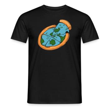 Flat Earth Society Flat Earther Pizza Lover - T-shirt homme - noir - Devant - AI Model Male 178 light (178cm)