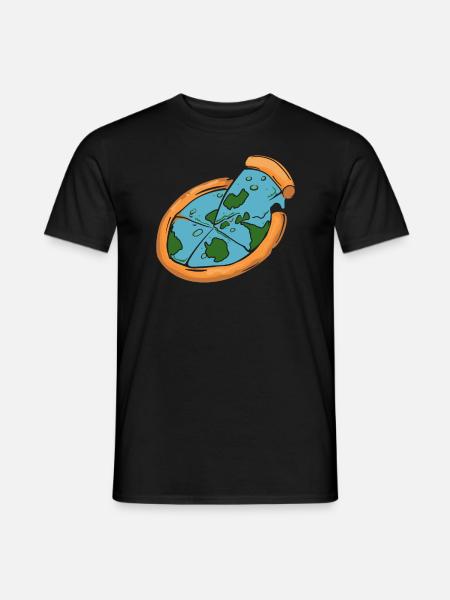 Flat Earth Society Flat Earther Pizza Lover - Männer T-Shirt - Schwarz