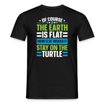 Flat Earth Society Théorie du complot Flat Earther - T-shirt homme - noir - Devant - AI Model Male 178 light (178cm)