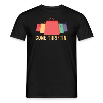 Gone Thriftin' Thrifting Queen Bargain Hunting - Men's T-Shirt - black - Front - AI Model Male 178 light (178cm)