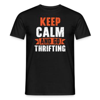 Restez calme et partez à la chasse aux bonnes affaires de la reine - T-shirt homme - noir - Devant - AI Model Male 178 light (178cm)