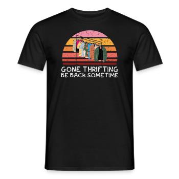 Gone Thrifting Be Back Sometime Bargain Hunting - Men's T-Shirt - black - Front - AI Model Male 178 light (178cm)