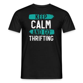 Restez calme et partez à la chasse aux bonnes affaires de la reine - T-shirt homme - noir - Devant - AI Model Male 178 light (178cm)