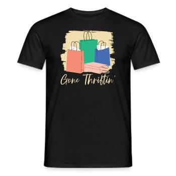 Gone Thriftin' Thrifting Queen Bargain Hunting - Men's T-Shirt - black - Front - AI Model Male 178 light (178cm)