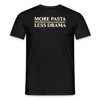 Mehr Pasta Weniger Drama Italienisches Essen Spaghetti Esser - Männer T-Shirt - Schwarz - Vorne - AI Model Male 178 light (178cm)