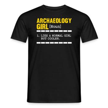 Archaeology Girl Archaeologist Fossil Hunter - Men's T-Shirt - black - Front - AI Model Male 178 light (178cm)