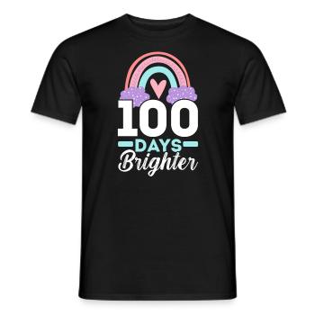Joyeux 100e jour d’école enseignant élève éducateur - T-shirt homme - noir - Devant - AI Model Male 178 light (178cm)