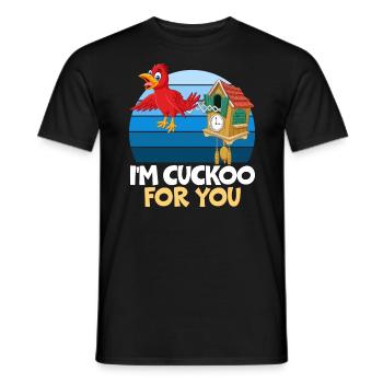 Je suis Coucou pour toi Saint-Valentin Jour des cœurs Oiseau - T-shirt homme - noir - Devant - AI Model Male 178 light (178cm)