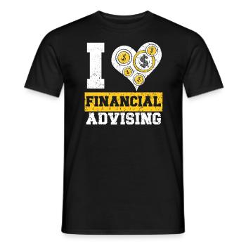 J’aime conseiller financier Gestionnaire financier - T-shirt homme - noir - Devant - AI Model Male 178 light (178cm)