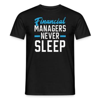 Le directeur financier ne dort jamais Profession - T-shirt homme - noir - Devant - AI Model Male 178 light (178cm)