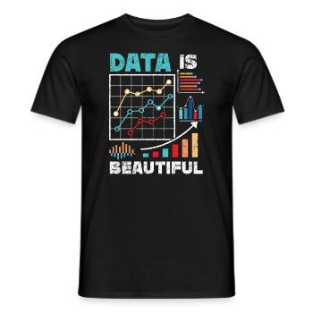 Daten sind schön Statistik Job Statistiker - Männer T-Shirt - Schwarz - Vorne - AI Model Male 178 light (178cm)