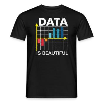 Data Is Beautiful Statistics Job Statistician - Men's T-Shirt - black - Front - AI Model Male 178 light (178cm)