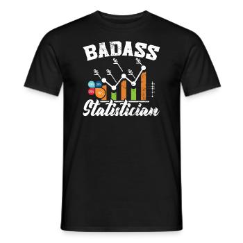Badass Statistician Data Analyst Job Statistics - Men's T-Shirt - black - Front - AI Model Male 178 light (178cm)