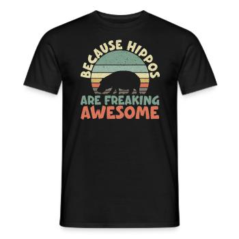 Parce que les hippopotames sont des hippopotames géniaux - T-shirt homme - noir - Devant - AI Model Male 178 light (178cm)