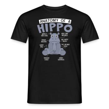 Anatomy Of A Hippo Animal Hippopotamus Lover - Men's T-Shirt - black - Front - AI Model Male 178 light (178cm)