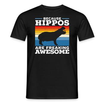 Weil Flusspferde verdammt tolle Nilpferde sind - Männer T-Shirt - Schwarz - Vorne - AI Model Male 178 light (178cm)