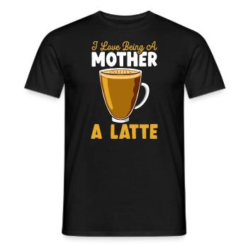 J’aime être une mère Un café caféine Latte - T-shirt homme - noir - Devant - AI Model Male 178 light (178cm)