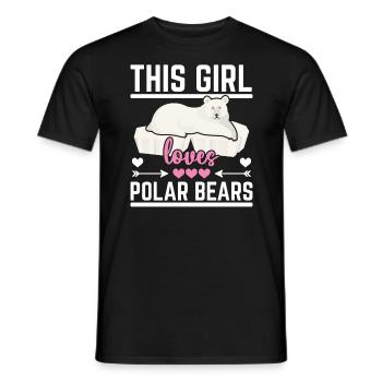 Cette fille aime les ours polaires Arctic Animal Ice Bear - T-shirt homme - noir - Devant - AI Model Male 178 light (178cm)