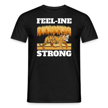 Feel-ine Strong Tiger Whisperer Wildlife Zookeeper - Men's T-Shirt - black - Front - AI Model Male 178 light (178cm)