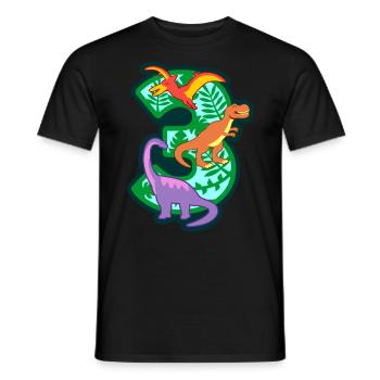 Dinosaurier 3. Geburtstagsparty Nummer 3 - 3 Jahre - Männer T-Shirt - Schwarz - Vorne - AI Model Male 178 light (178cm)