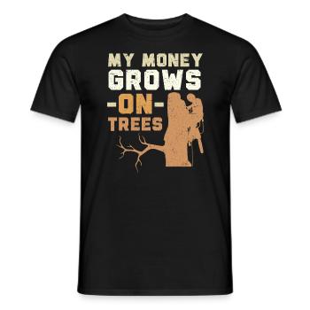 Mein Geld wächst auf Bäumen Holz Baumpfleger Holzfäller - Männer T-Shirt - Schwarz - Vorne - AI Model Male 178 light (178cm)