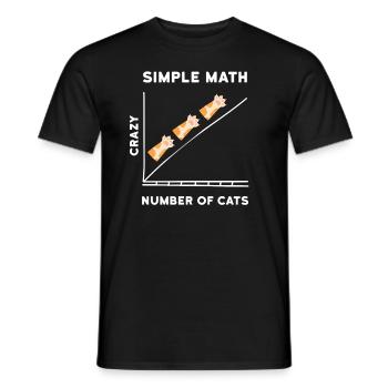 Simple Math Kitten Cats - Men's T-Shirt - black - Front - AI Model Male 178 light (178cm)