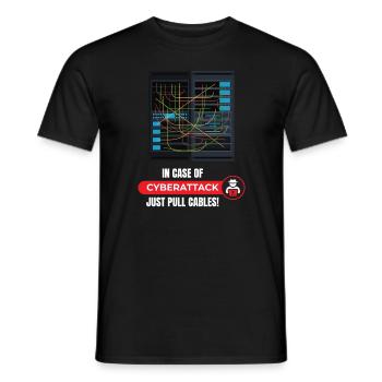 En cas de cyberattaque Informaticien - T-shirt homme - noir - Devant - AI Model Male 178 light (178cm)