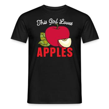 This Girl Loves Apples Apple Fruit Lover Apple - Men's T-Shirt - black - Front - AI Model Male 178 light (178cm)