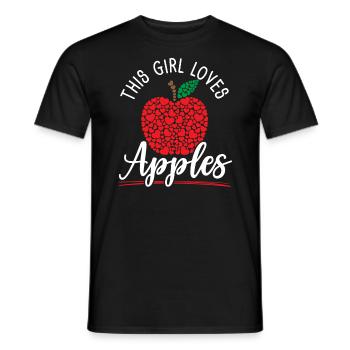 This Girl Loves Apples Apple Fruit Lover Apple - Men's T-Shirt - black - Front - AI Model Male 178 light (178cm)