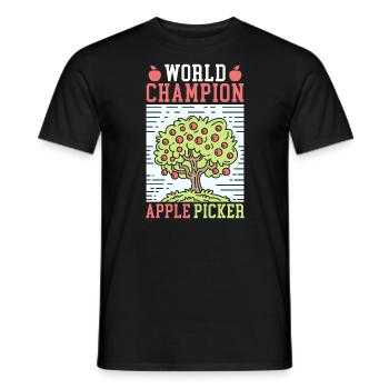 World Champion Apple Picker Apple Fruit Lover - Men's T-Shirt - black - Front - AI Model Male 178 light (178cm)