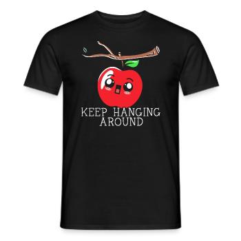 Keep Hanging Around Apple Fruit Lover Apple - Men's T-Shirt - black - Front - AI Model Male 178 light (178cm)
